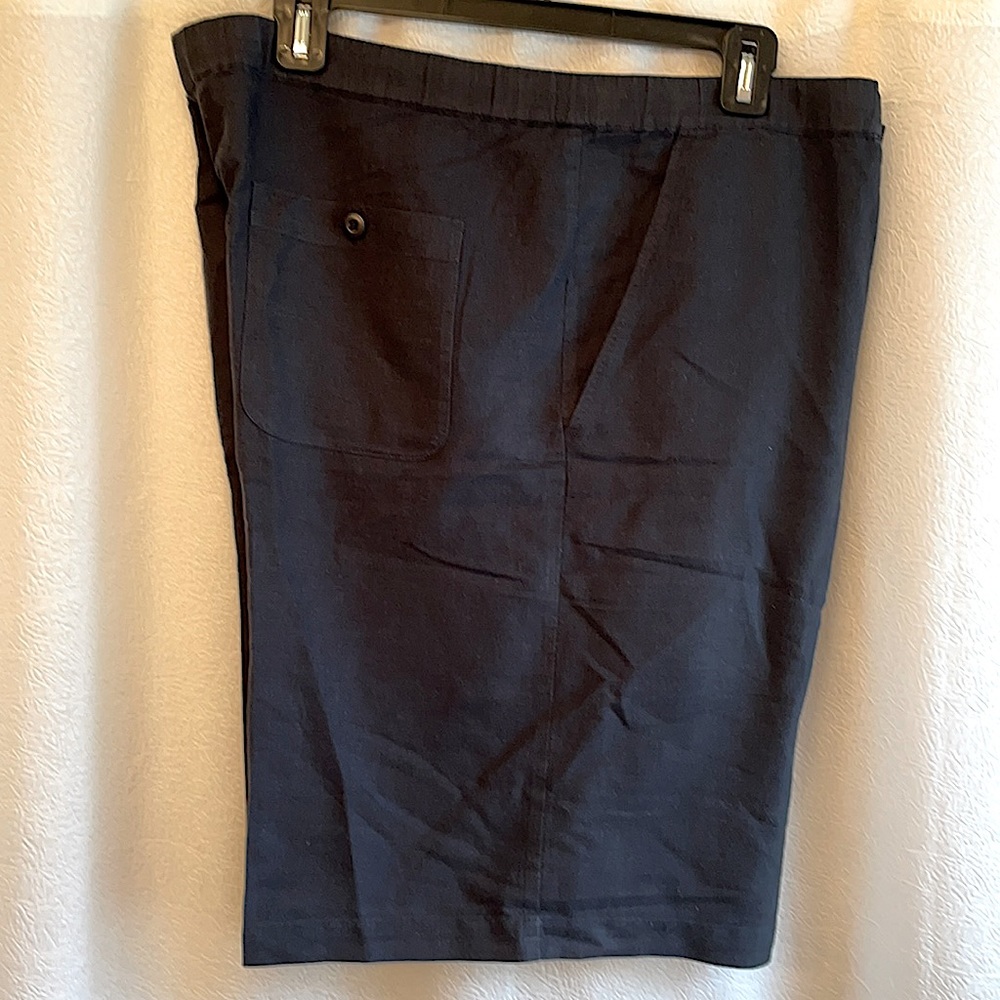 Black Linen blend shorts